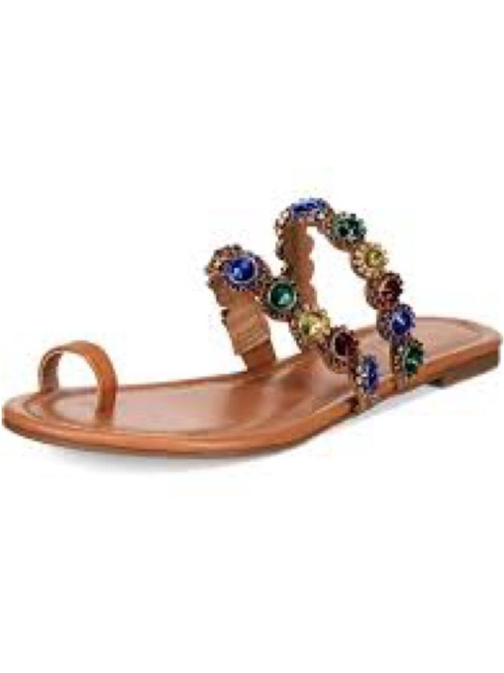 Women’s Thalia Sodi Joya Faux Leather Rhinestone Sandals Size 6 US!